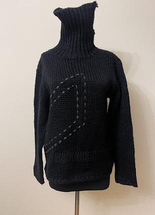 Жіночий теплий светр чорного кольору l/xl