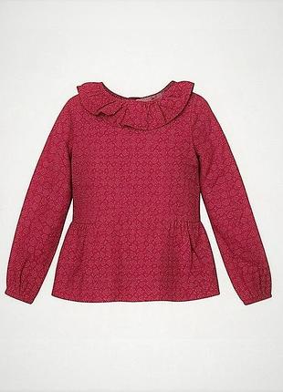 Блузка для девочки oka Тормозные 10роки (140 см), 100% хлопок, бордовая