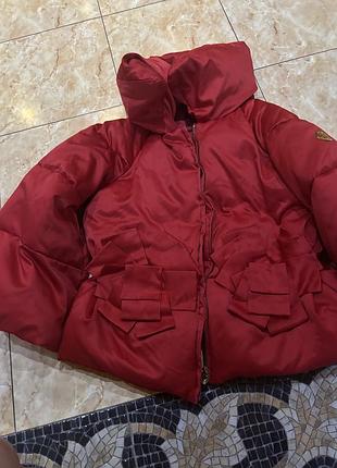 Куртка жіноча moncler, рідкісна модель,червона ,вінтажна дута. шовк-сатин