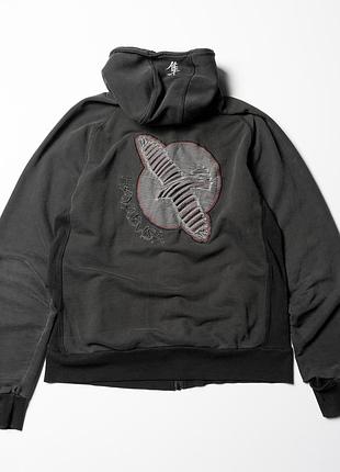 Hayabusa black cotton zip hoodie [kmh017505]