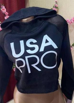 Укорочена толстовка із сіткою та капюшоном usa pro на 11-12 років