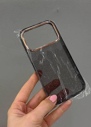 Напівпрозорий чохол з блискітками для iphone 17 pro,чохол-накладка glitter з посиленим захистом камери для iphone 17 pro