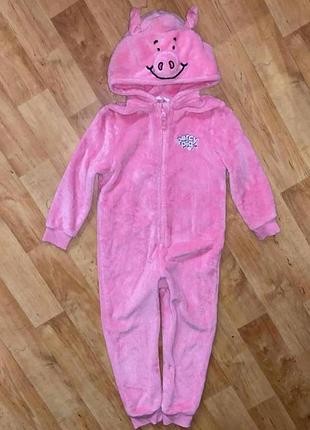 Пижама кугуруми с капюшоном свинки marks&spencer на 6-7 лет