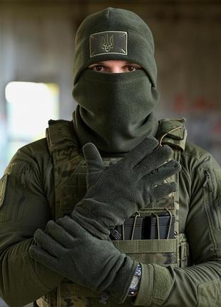 Тактичний флісовий комплект шапка та баф унісекс