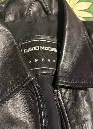 Куртка чоловіча david moore шкіряна чорна 2