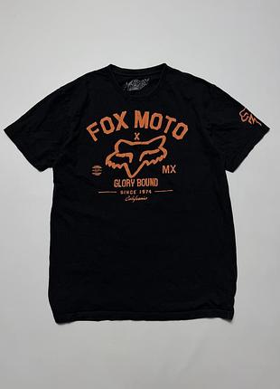 Футболка fox racing fox moto glory bound черная с оранжевым принтом l мотокросс