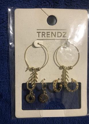 Комплект жіночих сережок trendz золотистого кольору