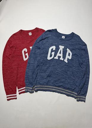 Свитер gap m красный с большим логотипом хлопковый винтажный стиль y2k