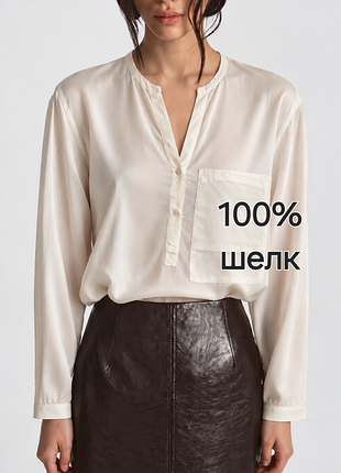 Шовкова блузка zara woman (100% mulberry silk), м