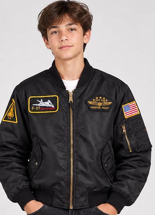 Подростковый бомбер rothco ma-1 xl | куртка пилот авиатор top gun с нашивками