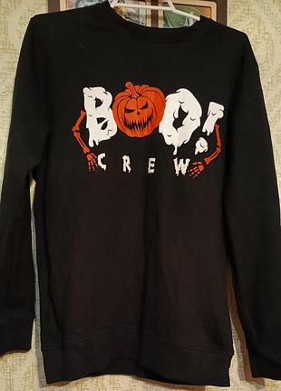 Підлітковий джемпер чорний з принтом halloween boo crew