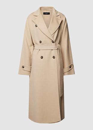 Шерстяне бежеве пальто від max mara
