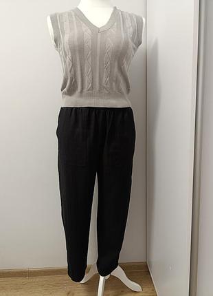Женские черные брюки, бренд zara