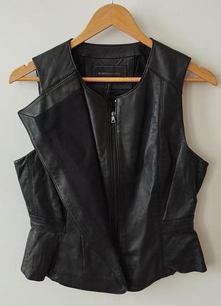 Жіноча шкіряна жилетка bcbg max azria lamb leather (розмір m/s) — 100% овеча шкіра