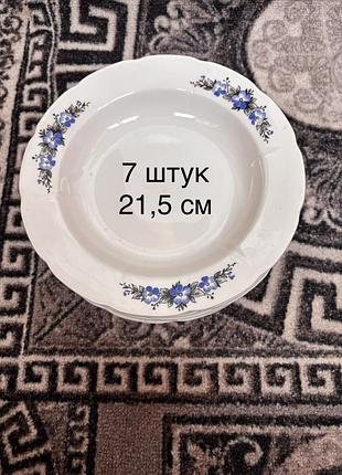 Набор суповых тарелок 7 штук 21,5 см дружковский фарфоровый завод (дфз)