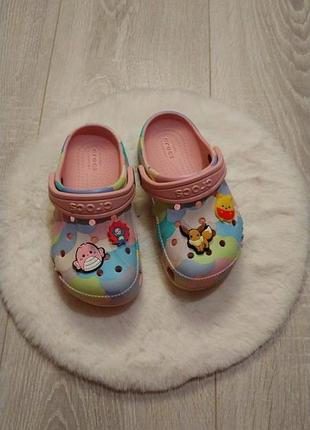 Дитячі сабо crocs різнокольорові з декором