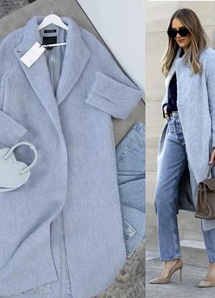 Неймовірне пальто zara із вовни manteco 57% і альпаки 14% zw collection р.s