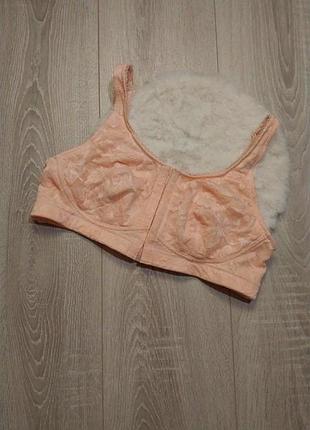 Бюстгальтер жіночий victoria’s secret мереживний персиковий із застібкою спереду