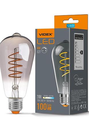 Світлодіодна лампа videx filament st64fgd 4w e27 2100k дімерна графіт