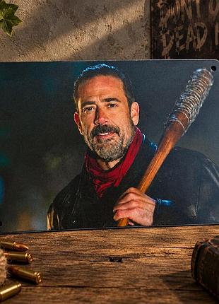 Металлическая винтажная табличка ходячие мертвецы ниган lucille the walking dead 14х20 см
