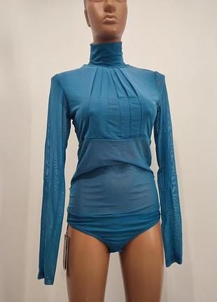 Эффектное шелковое боди-гольф leagel в сеточку, размеры m, l и xl (новое с бирками)