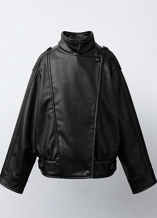 Новинка! стильна осіння/демісезона шкіряна куртка-косуха/шкірянка zara для дівчинки.