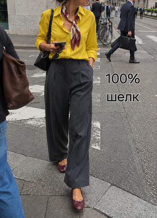 Шовкова сорочка zara woman зі 100% малирі-шовка (mulberry silk), л