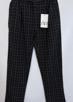 Брюки в клітинку на хлопця, штани від zara