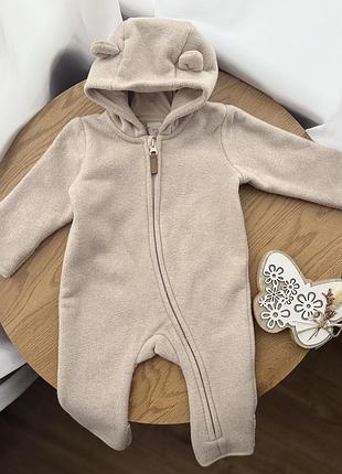 Чоловічок унісекс h&m бежевий флісовий з капюшоном