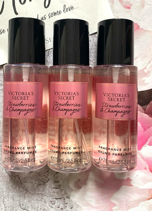 Парфумований спрей для тіла victorias secret 75ml  strawberries & champagne