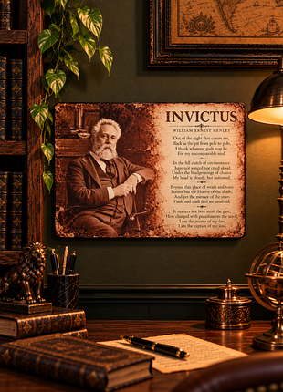 Панно на дереві «invictus» — william ernest henley 19×28×3 см