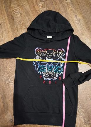 Ексклюзивне чорне худі kenzo з легендарною вишивкою тигра розмір м