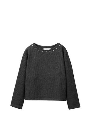 Реглан zara в рубчик із заклепками графітовий