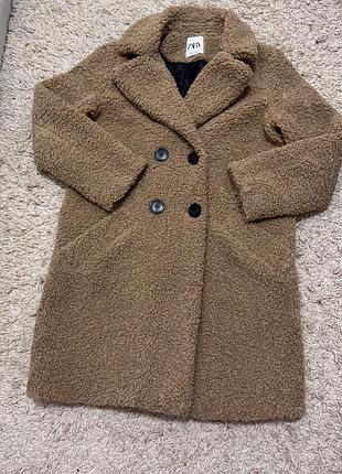 Пальто шубка тедді zara розмір xs/s