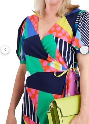 Шикарное с воланом по низу и объемными рукавами платье 👗 большого размера