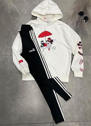 Спортивний костюм adidas жіночий двійка з худі та легінсами
