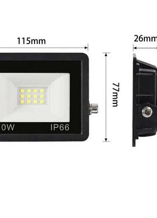 Прожектор светодиодный flood light 10w ip66 6500k белый свет, водонепроницаемый