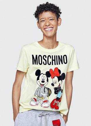 Футболка moschino h&m з принтом міккі та мінні маус