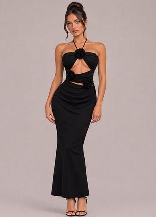 Розпродаж сукня prettylittlething натуральна з вирізами та 3d квітами