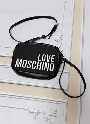 Жіноча сумка кросс боді love moschino через плече чорна