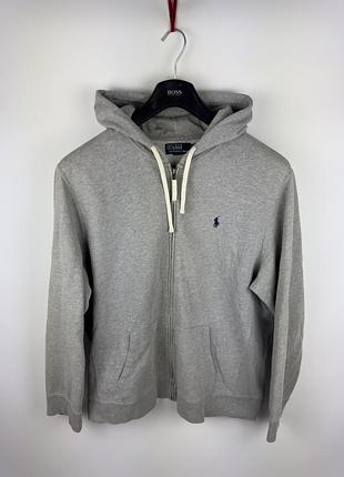Худі чоловіче polo ralph lauren сіре на блискавці розмір xl