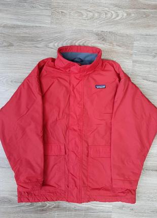 Винтажная куртка patagonia kids xl(14) на флисе для подросткового возраста, красная