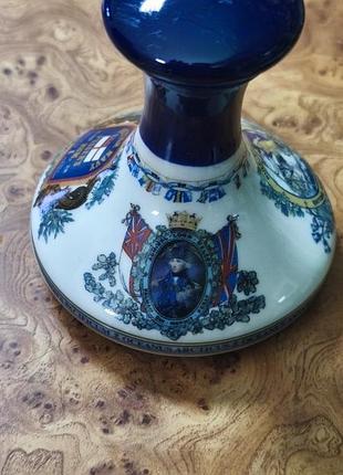 Вінтажний міні-декантер pusser's british navy rum (50 мл, порожній), порцеляна wade england