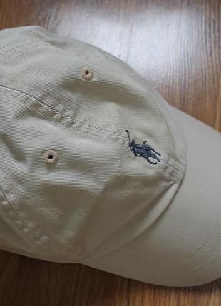 Унісекс бавовняна бейсболка polo ralph lauren / кепка ральф лорен бежева