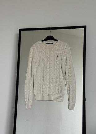 Жіночий вʼязаний светр в косичку polo ralph lauren розмір s