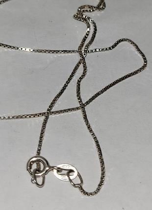 Серебряная цепочка 925 проби италия, плетение венецианка (box chain), 53 см