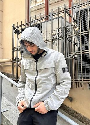 Ветровка мужская stone island nylon metal серая s-xxl