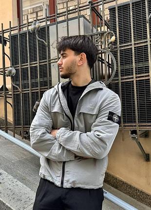 Stone island nylon metal серая брендовая ветровка s-xxl