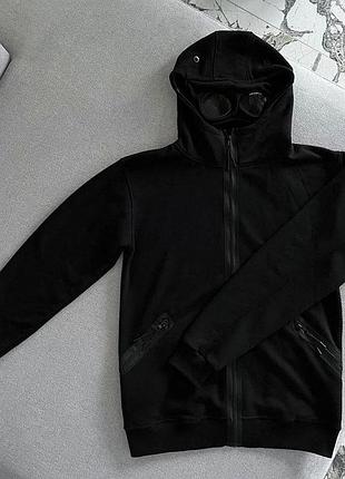 Черное худи на молнии c.p. company s-xxl