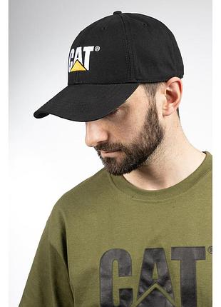 Унисекс черная кепка caterpillar cat treademark бейсболка мерч